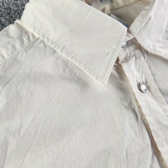 VTG Campus By Marc O Polo XL Germany Made Snap Up Long Sleeve Elbow Patch White - Picture 9 of 16